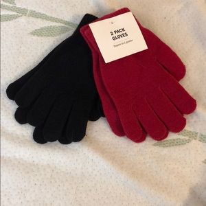 Red and black gloves